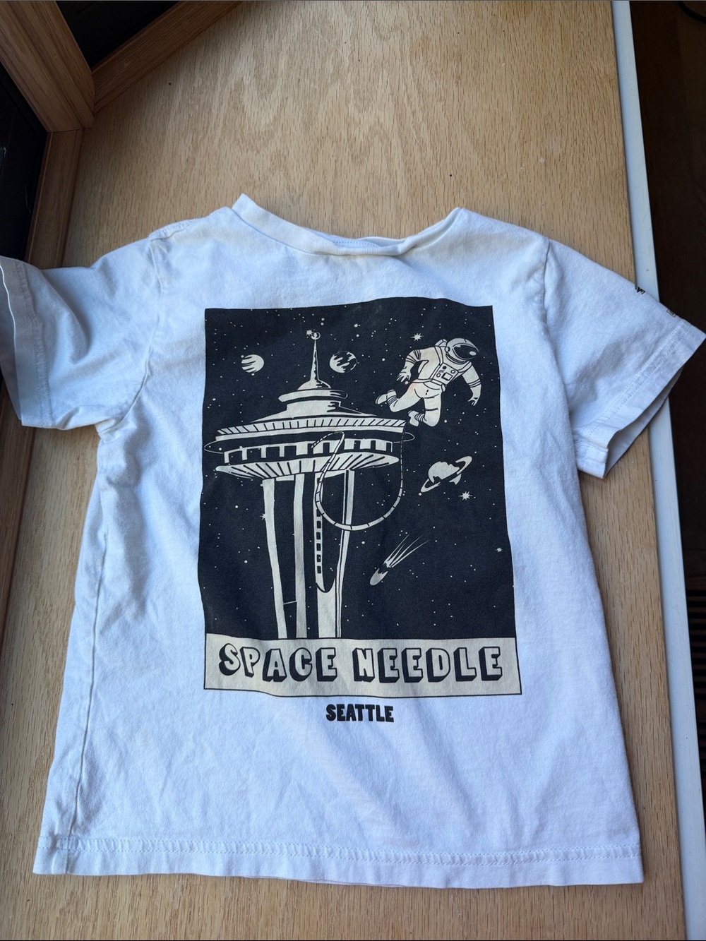CHALO White Kids' Space Needle Graphic Tee